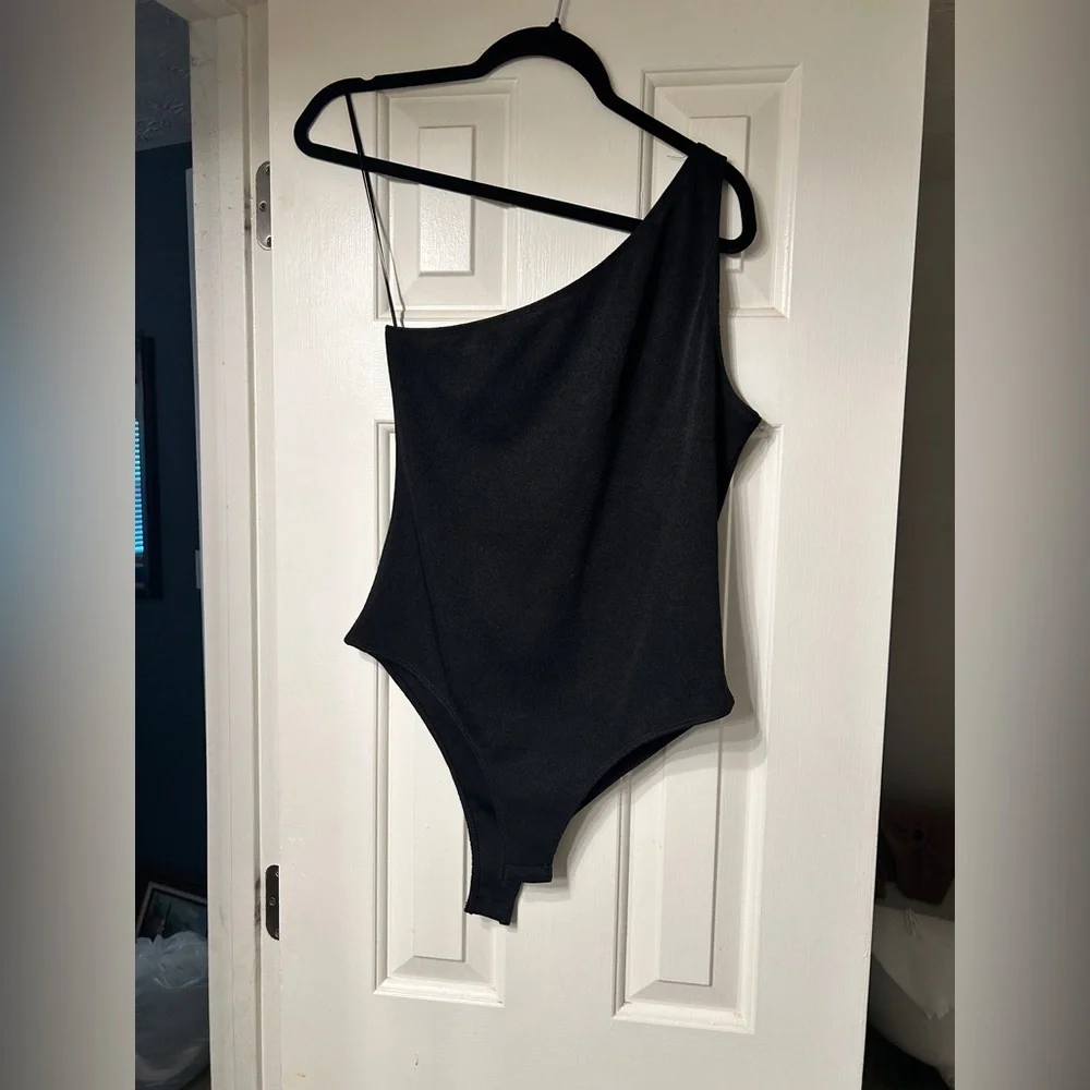 ZARA one shoulder body suit size large color black - Picture 2 of 5